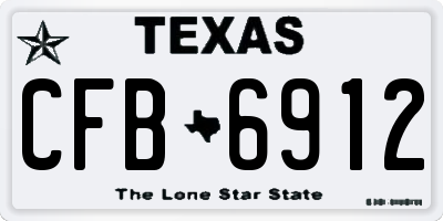 TX license plate CFB6912