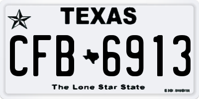 TX license plate CFB6913