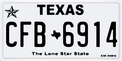 TX license plate CFB6914