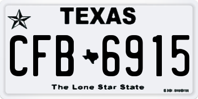 TX license plate CFB6915