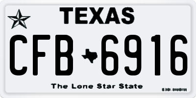 TX license plate CFB6916