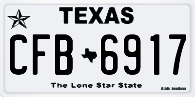 TX license plate CFB6917