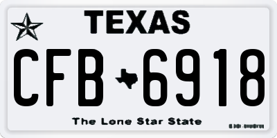 TX license plate CFB6918