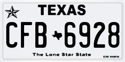 TX license plate CFB6928