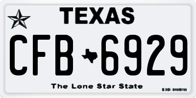 TX license plate CFB6929