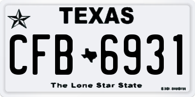 TX license plate CFB6931