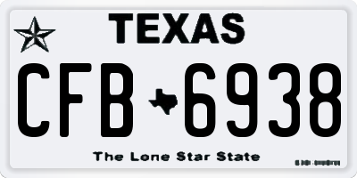 TX license plate CFB6938