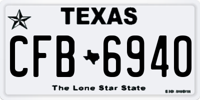 TX license plate CFB6940
