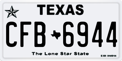 TX license plate CFB6944