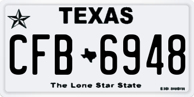 TX license plate CFB6948