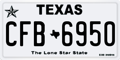 TX license plate CFB6950