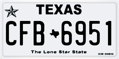 TX license plate CFB6951