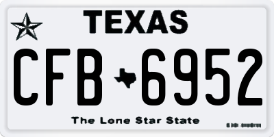 TX license plate CFB6952