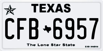 TX license plate CFB6957