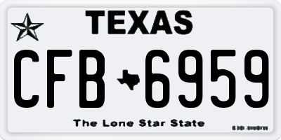 TX license plate CFB6959