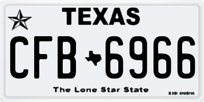 TX license plate CFB6966