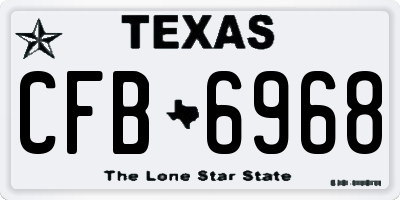 TX license plate CFB6968
