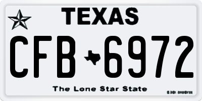 TX license plate CFB6972