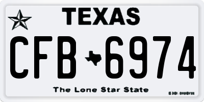 TX license plate CFB6974