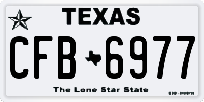 TX license plate CFB6977