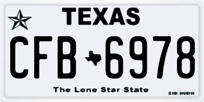 TX license plate CFB6978