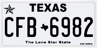 TX license plate CFB6982