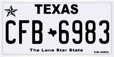 TX license plate CFB6983