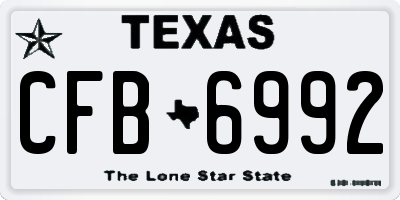 TX license plate CFB6992