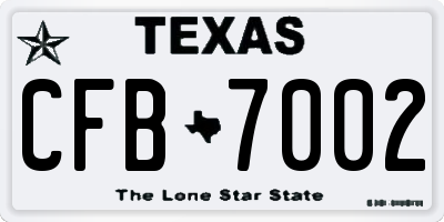 TX license plate CFB7002