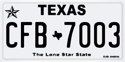 TX license plate CFB7003