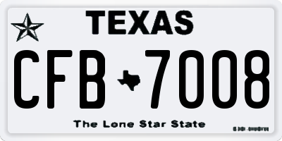 TX license plate CFB7008