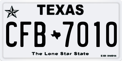 TX license plate CFB7010