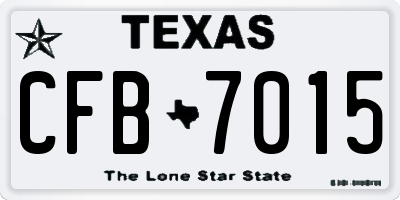 TX license plate CFB7015