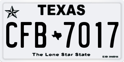 TX license plate CFB7017