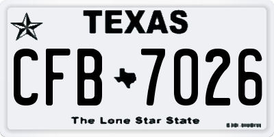 TX license plate CFB7026