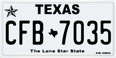 TX license plate CFB7035