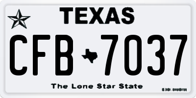 TX license plate CFB7037