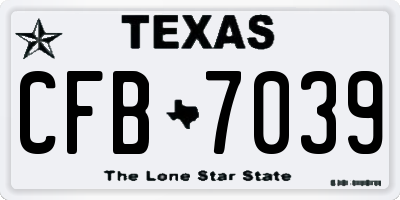 TX license plate CFB7039