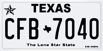 TX license plate CFB7040