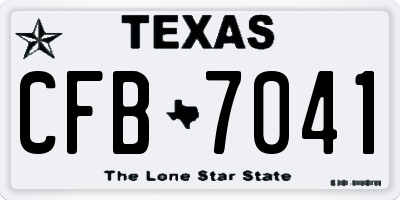TX license plate CFB7041