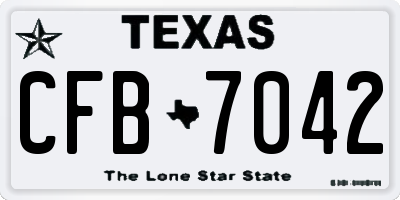 TX license plate CFB7042