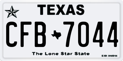TX license plate CFB7044