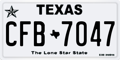 TX license plate CFB7047