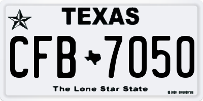 TX license plate CFB7050