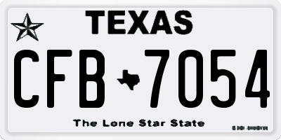 TX license plate CFB7054