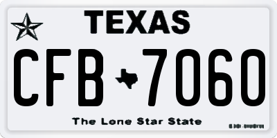 TX license plate CFB7060