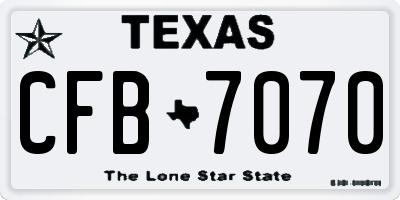 TX license plate CFB7070