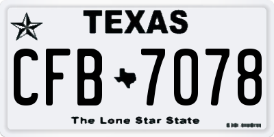 TX license plate CFB7078