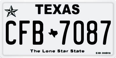 TX license plate CFB7087