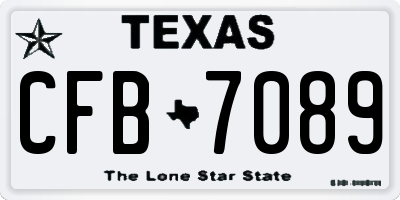 TX license plate CFB7089